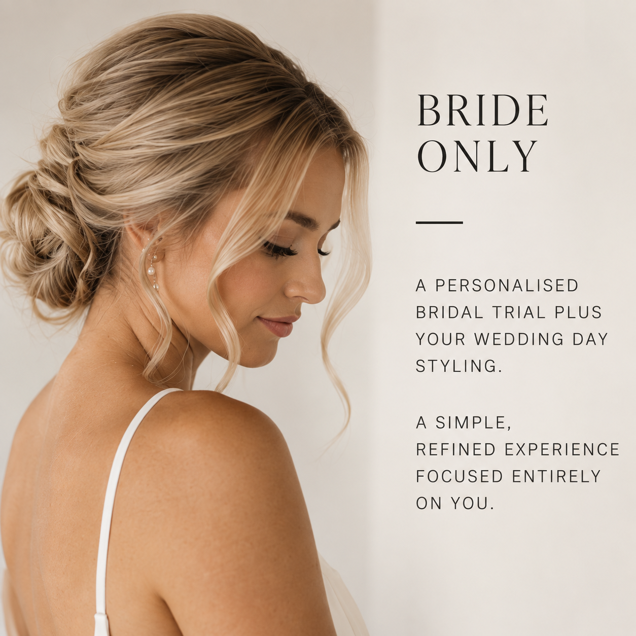 Bride only wedding hair package